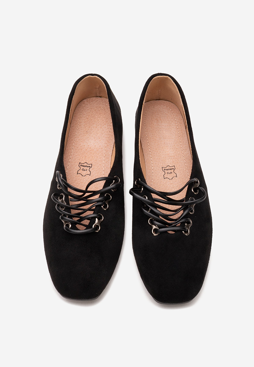 Czarne baleriny damskie Carela