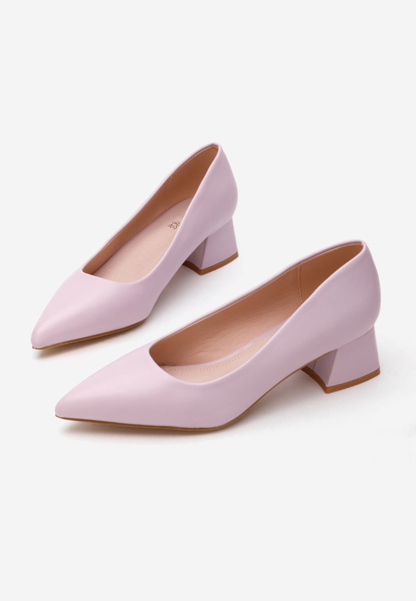 Fioletowe czółenka na niskim obcasie Alleva V2