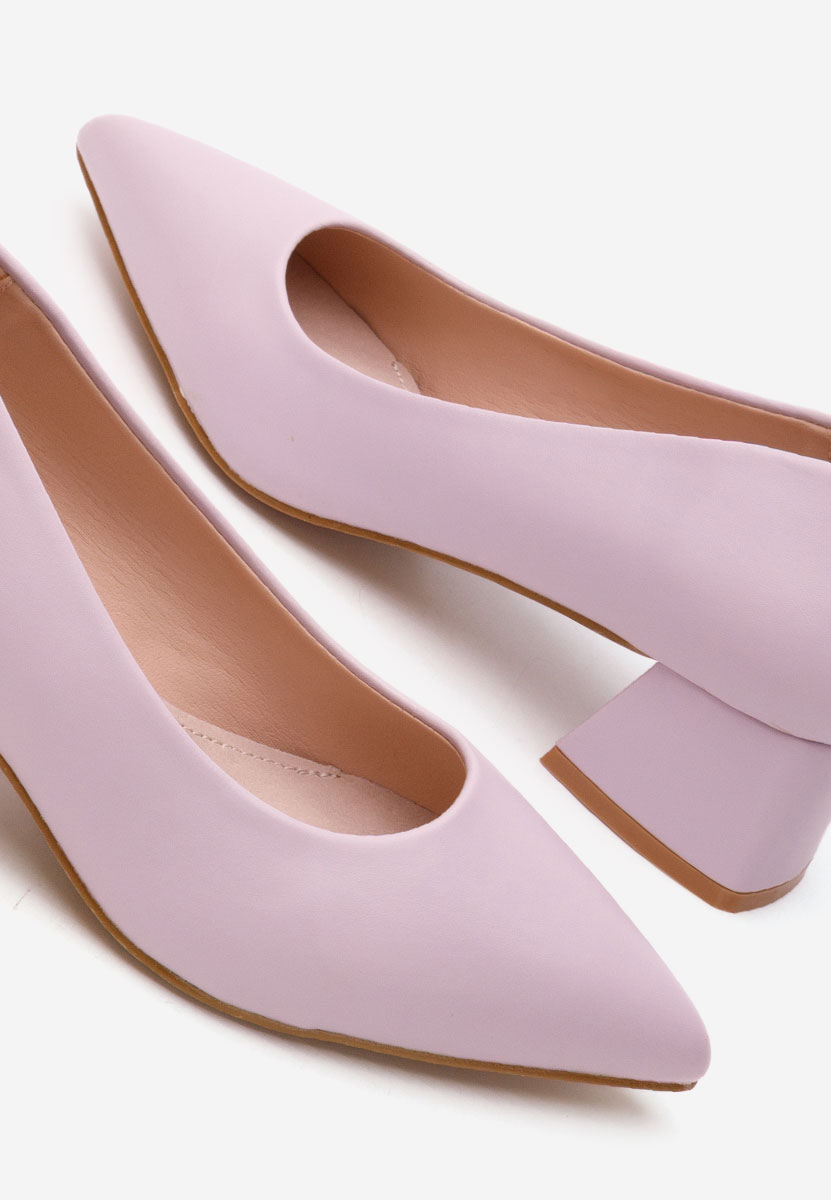 Fioletowe czółenka na niskim obcasie Alleva V2