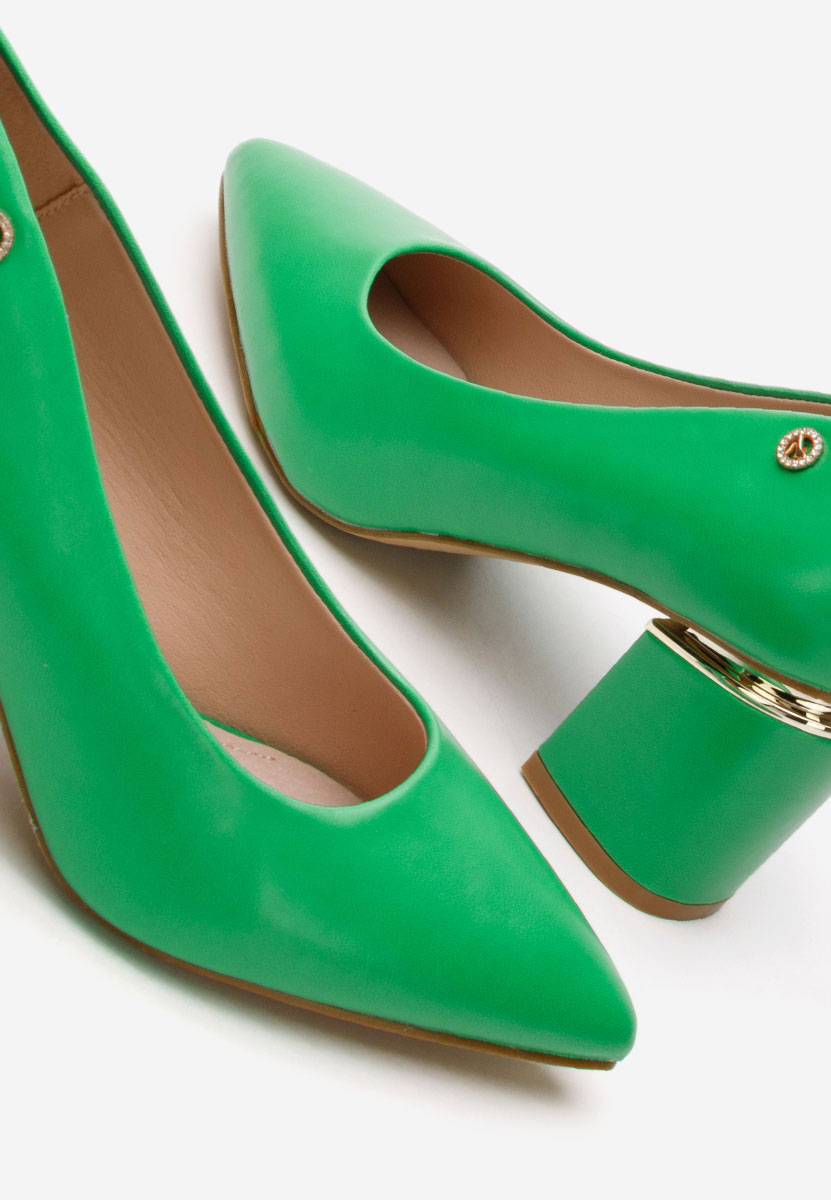 Zielone czółenka na słupku Nelia V4