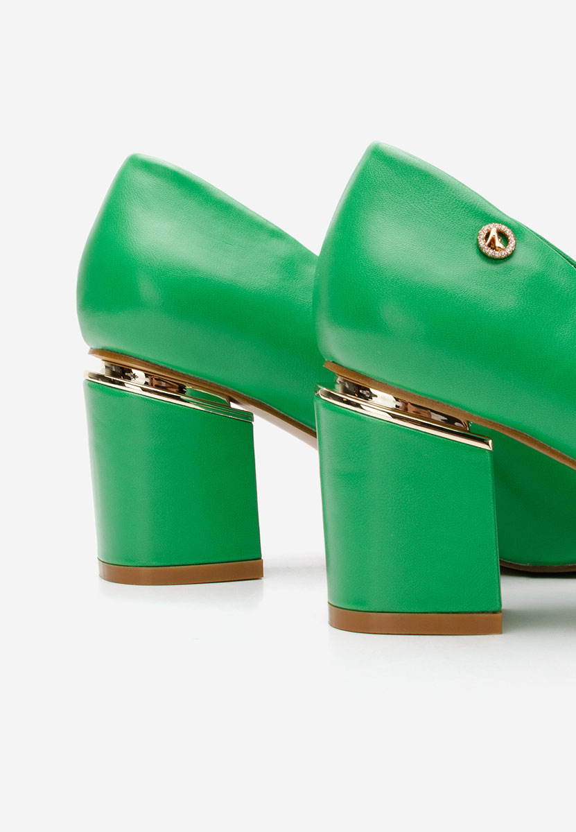 Zielone czółenka na słupku Nelia V4