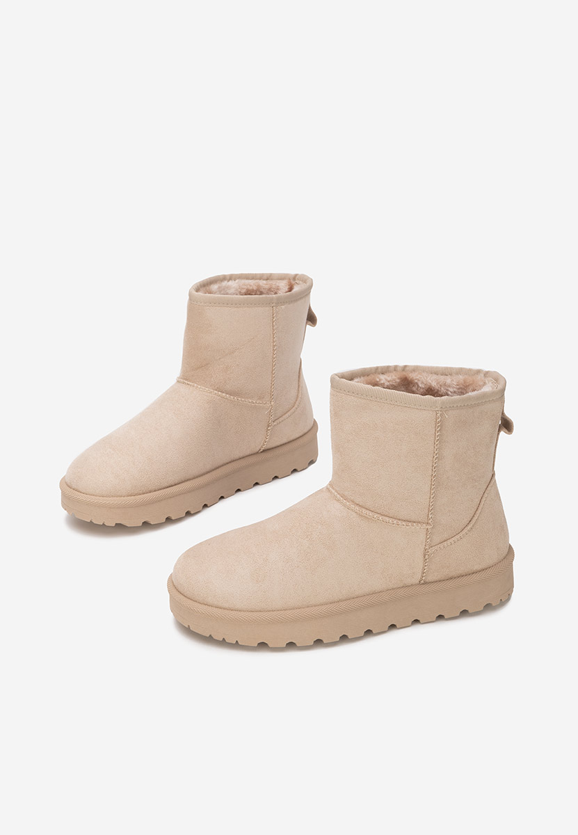 Beżowe botki damskie ocieplane Patty
