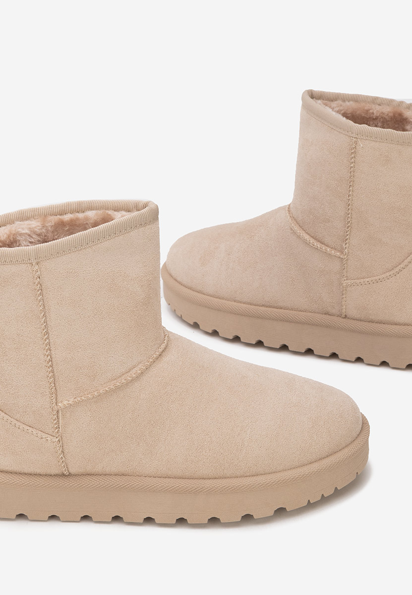 Beżowe botki damskie ocieplane Patty