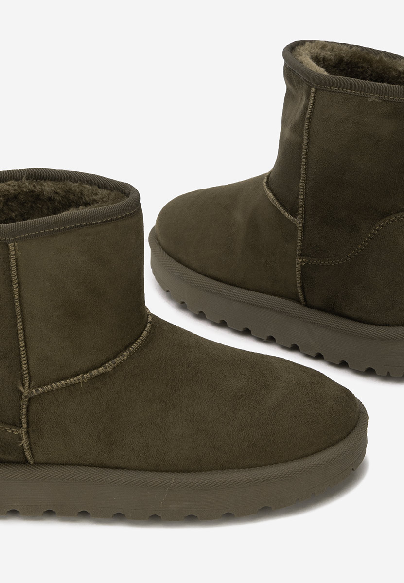 Zielone botki damskie ocieplane Patty