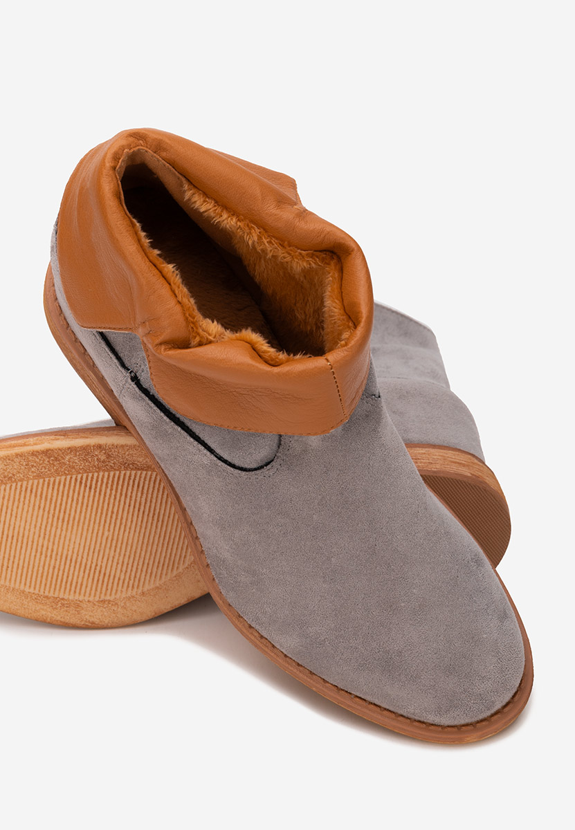 Szare botki na koturnie Acosta Szare botki na koturnie Acosta