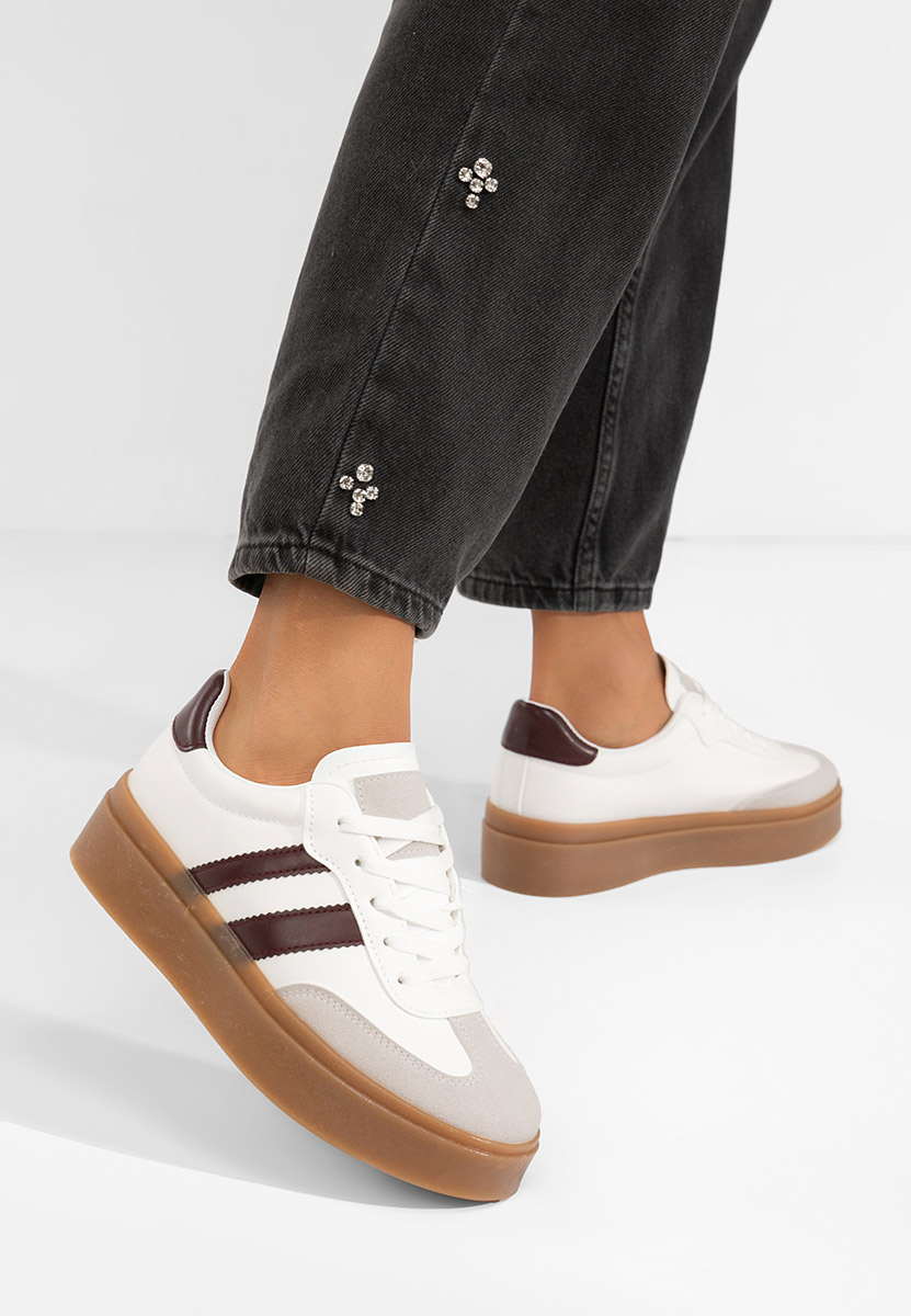 Bordowe sneakersy damskie Baryba