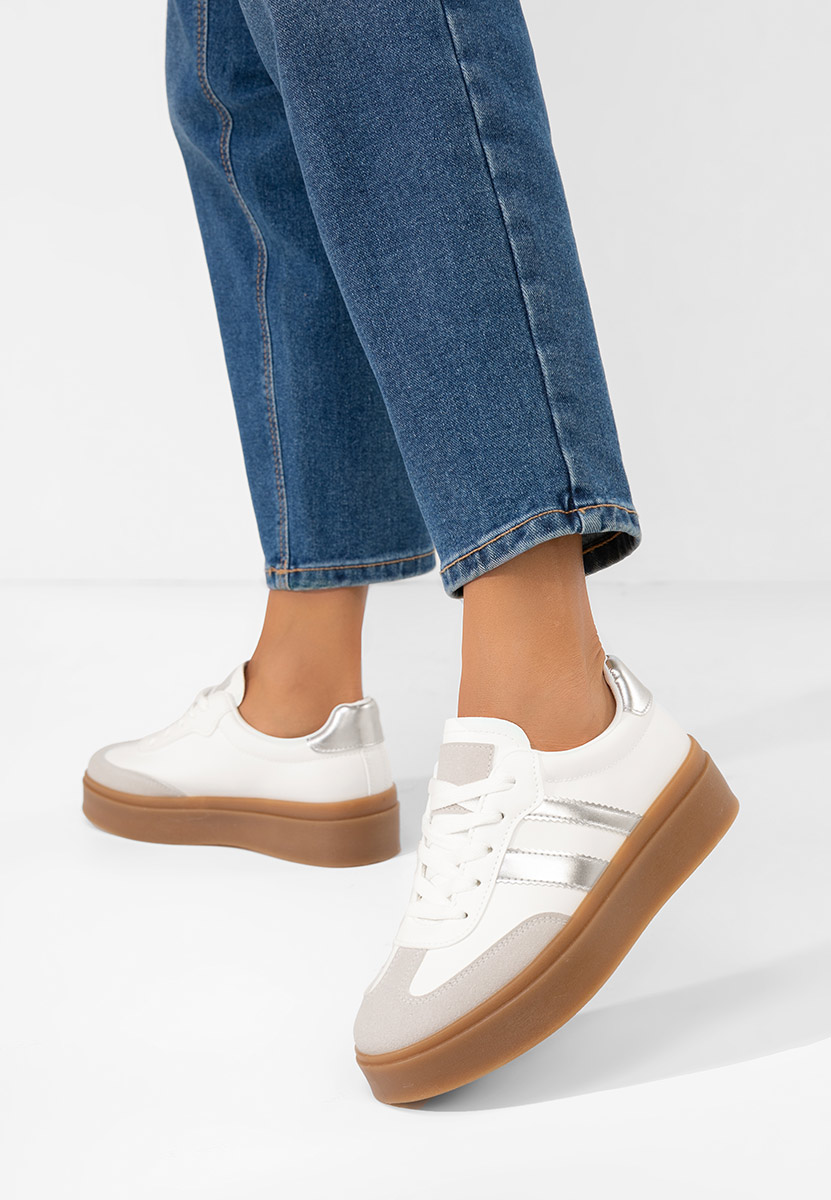 Srebrne sneakersy damskie Baryba