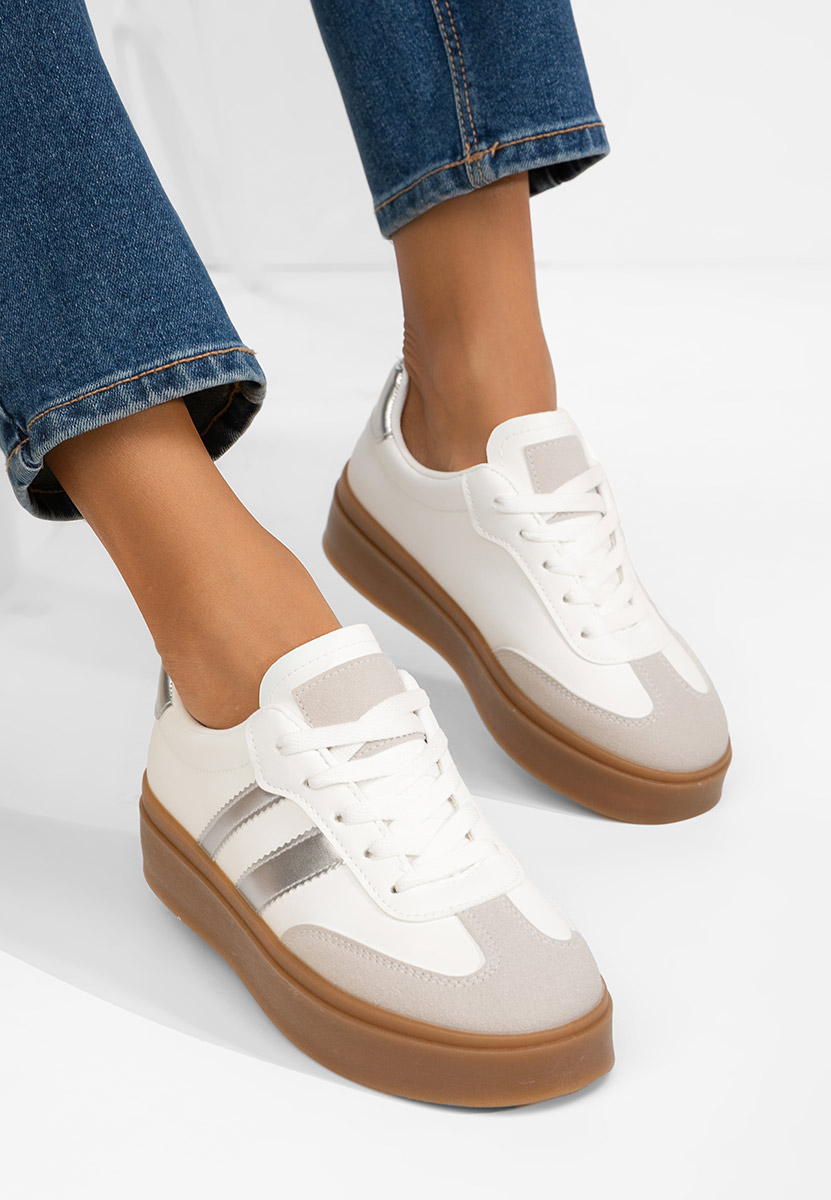 Srebrne sneakersy damskie Baryba