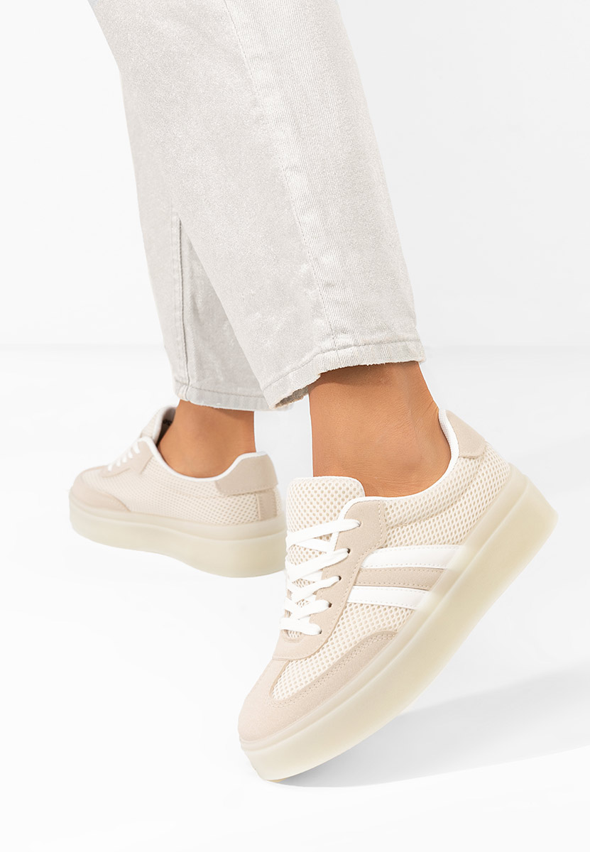Beżowe sneakersy damskie Udinea