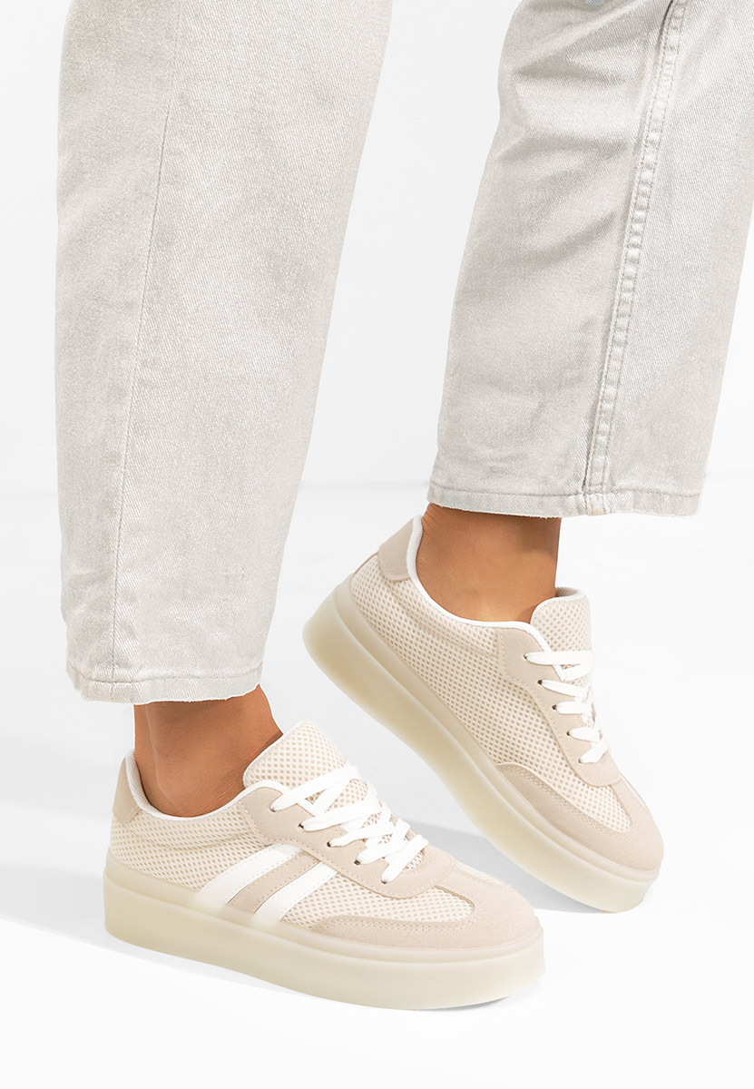 Beżowe sneakersy damskie Udinea