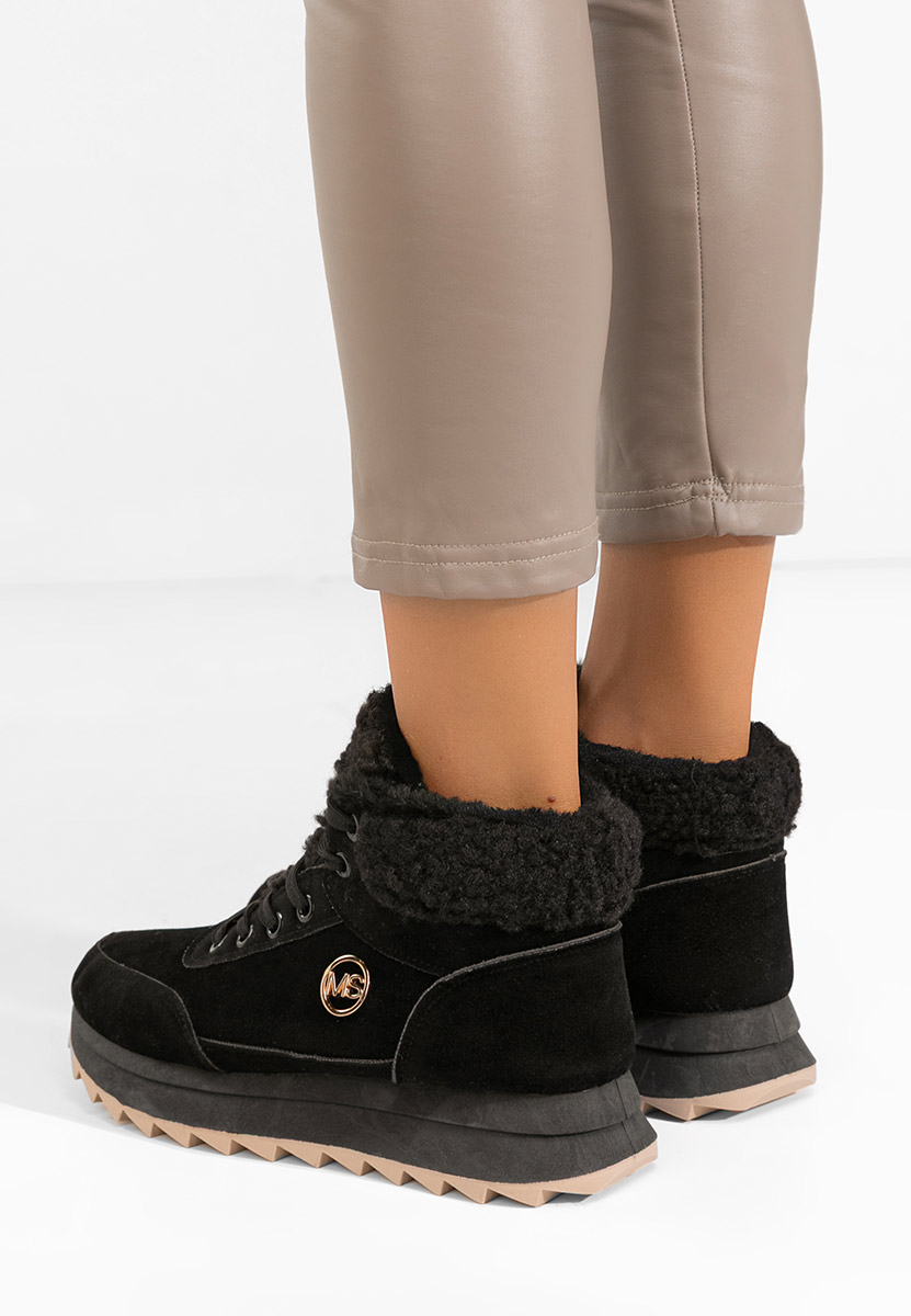 Czarne zimowe sneakersy damskie Avilma V3