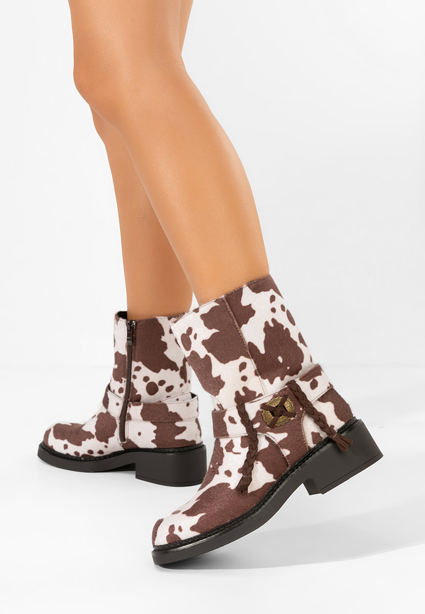 Wężowe botki płaskie Alasika