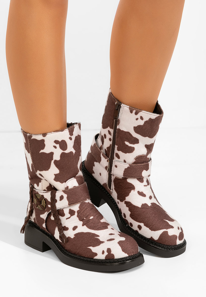 Wężowe botki płaskie Alasika