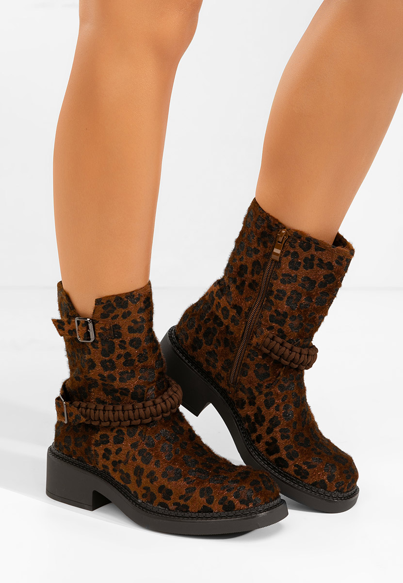 Wężowe botki płaskie Sikada