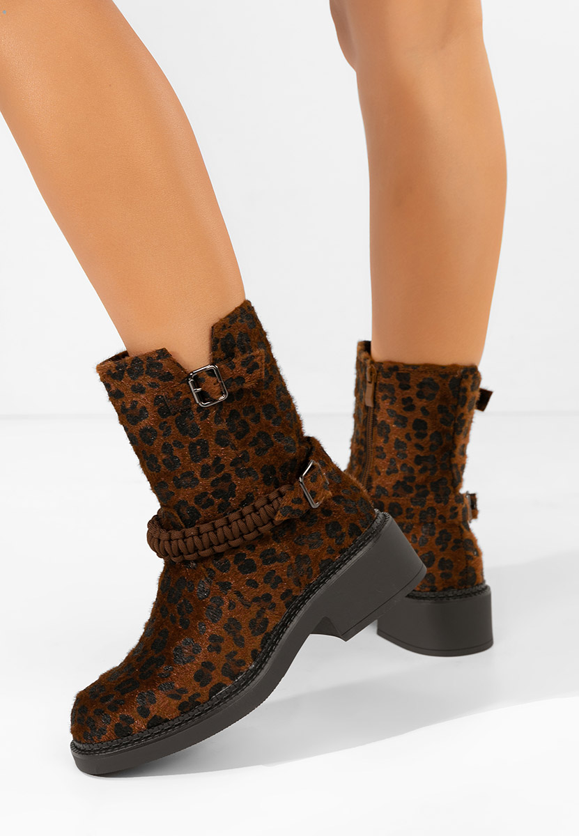 Wężowe botki płaskie Sikada