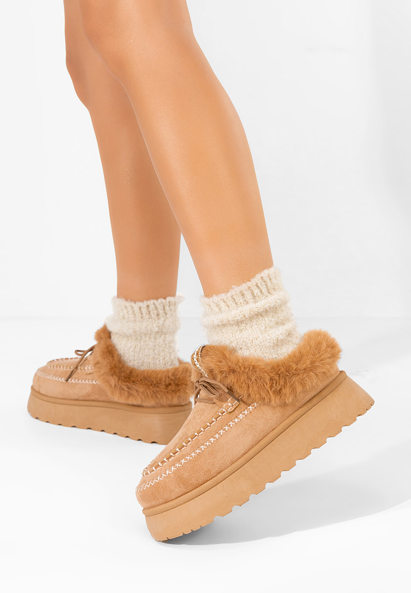 Khaki drewniaki Novelia