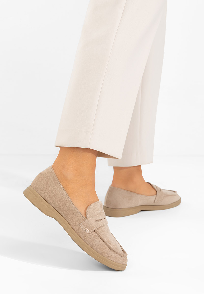 Khaki mokasyny damskie Nivoria