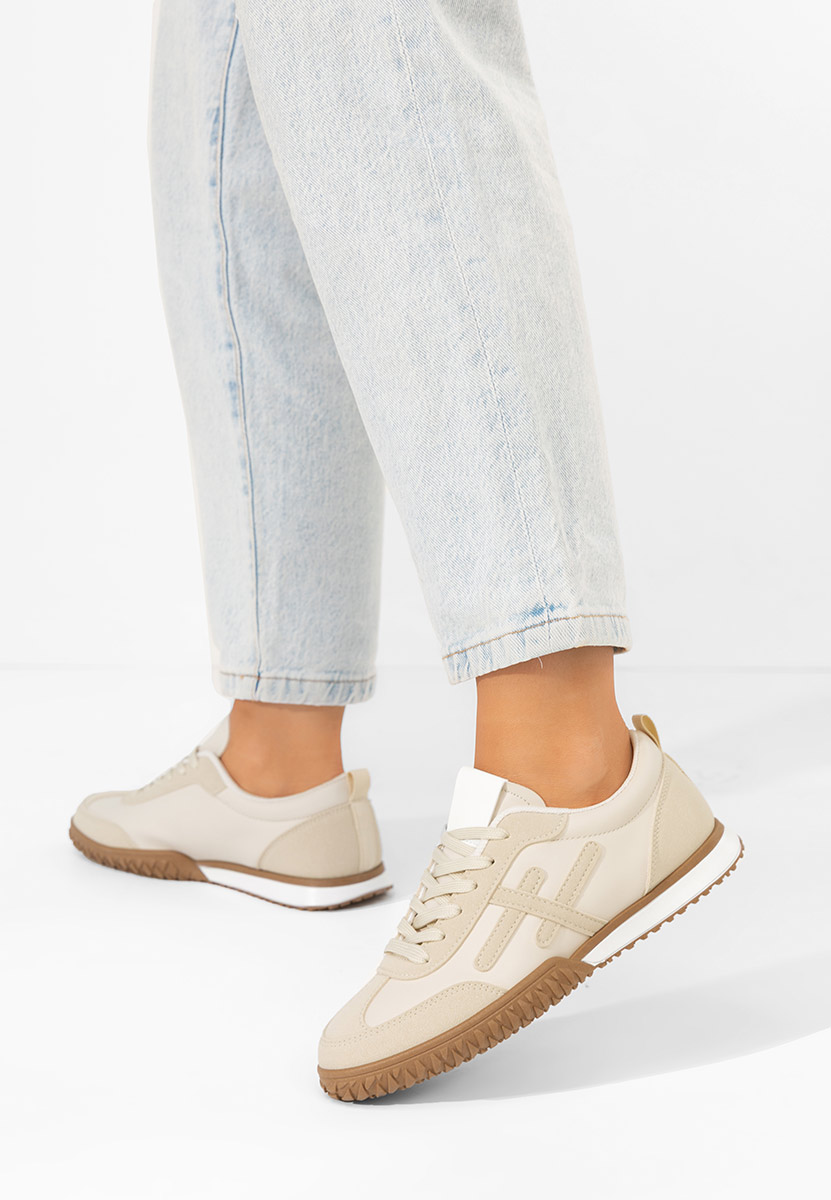 Beżowe sneakersy damskie Loriva
