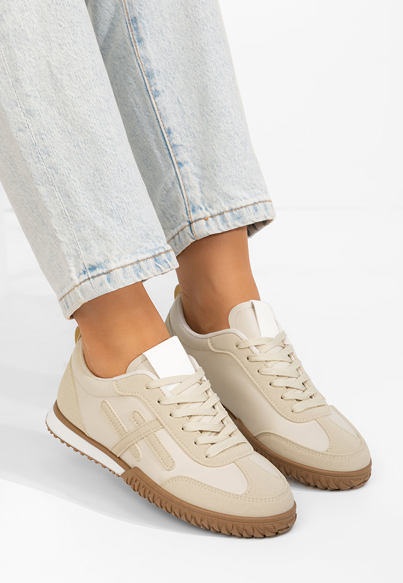 Beżowe sneakersy damskie Loriva