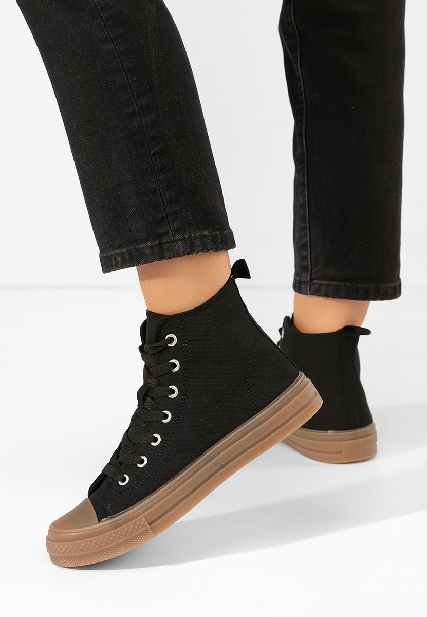 Czarne trampki wysokie damskie Thyora