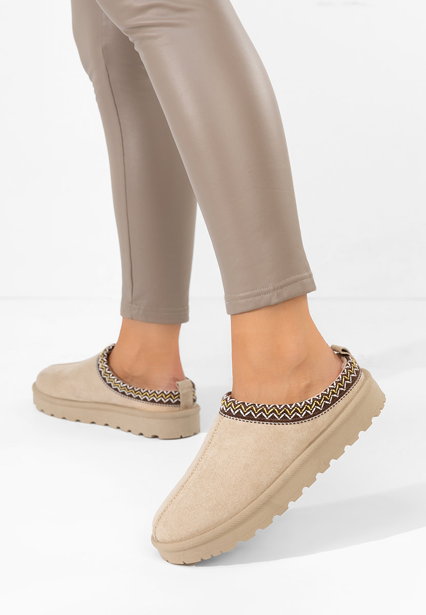 Beżowe drewniaki Airene