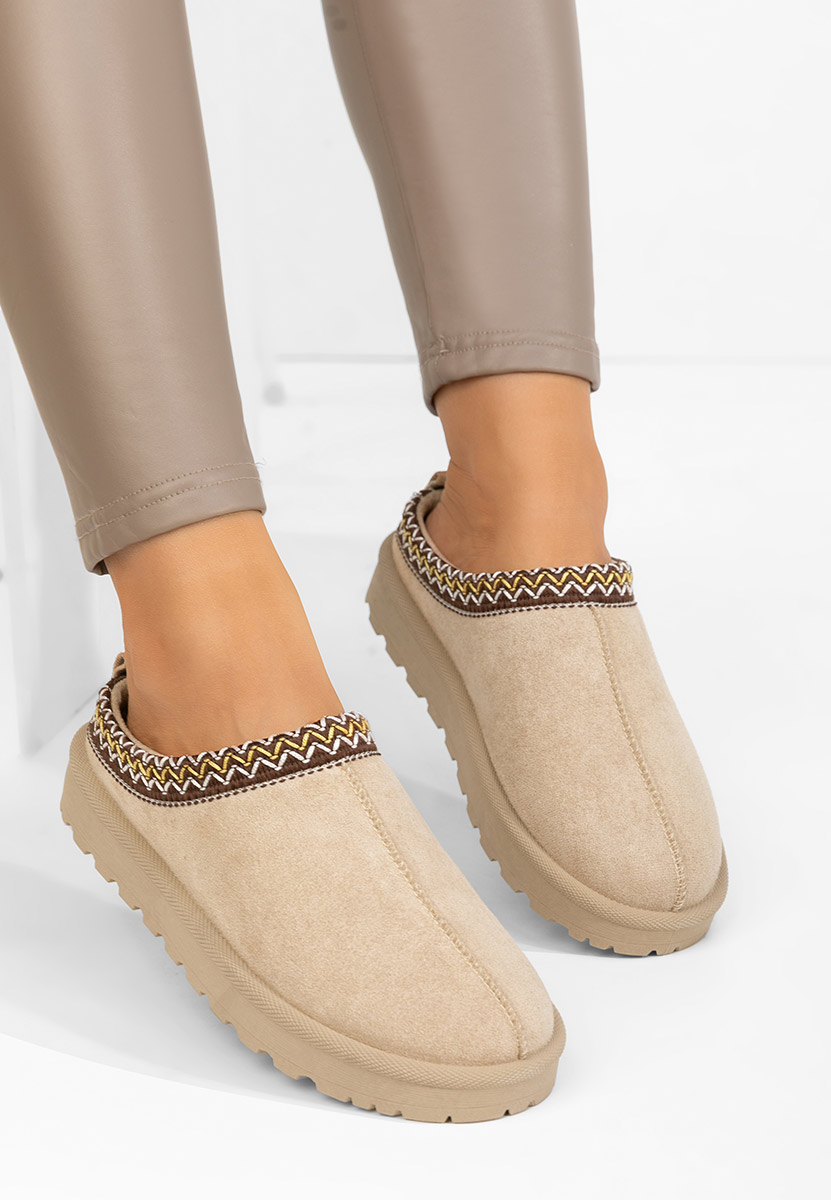 Beżowe drewniaki Airene