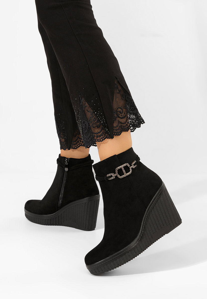 Czarne botki na platformie Charlet V3