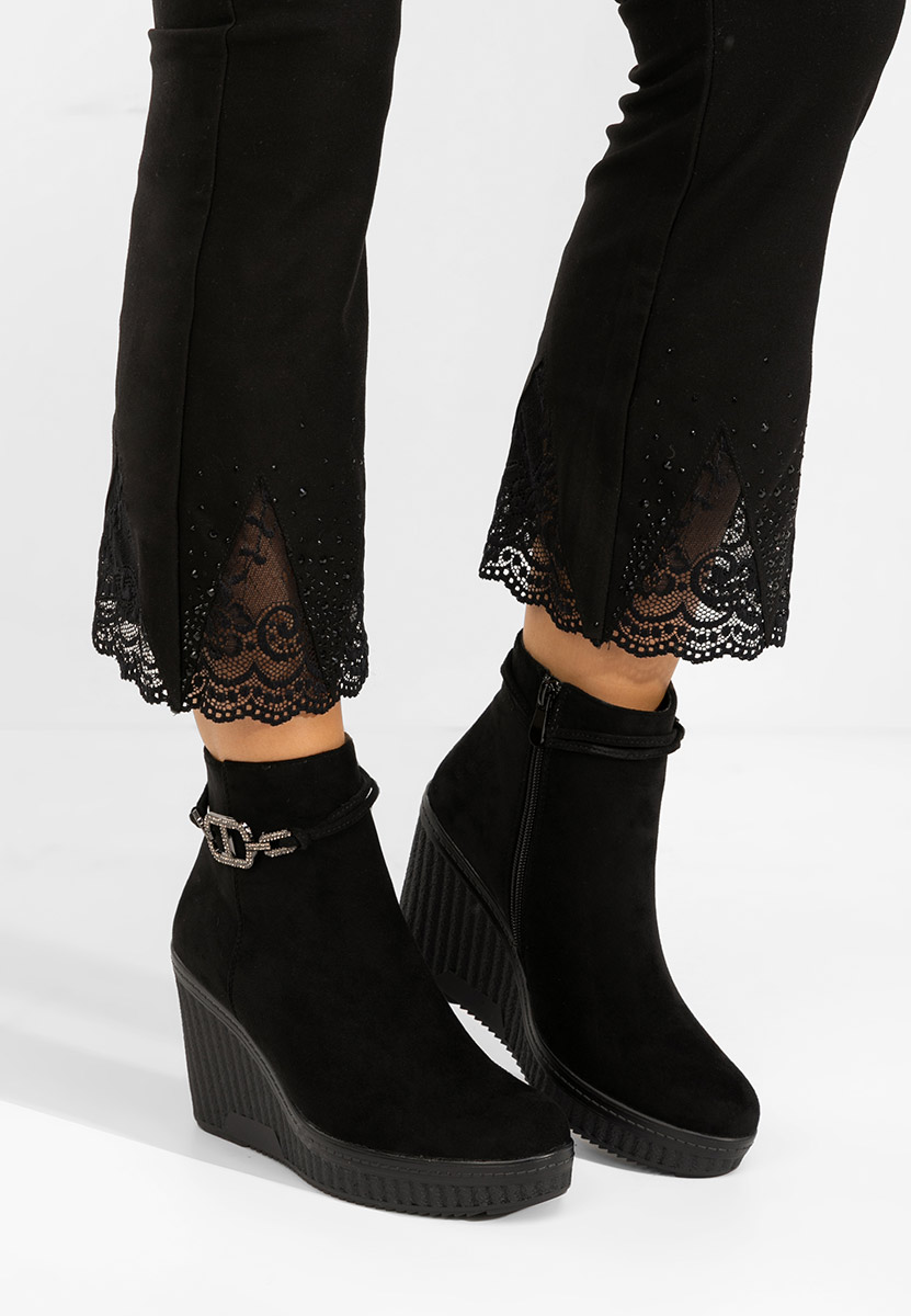 Czarne botki na platformie Charlet V3