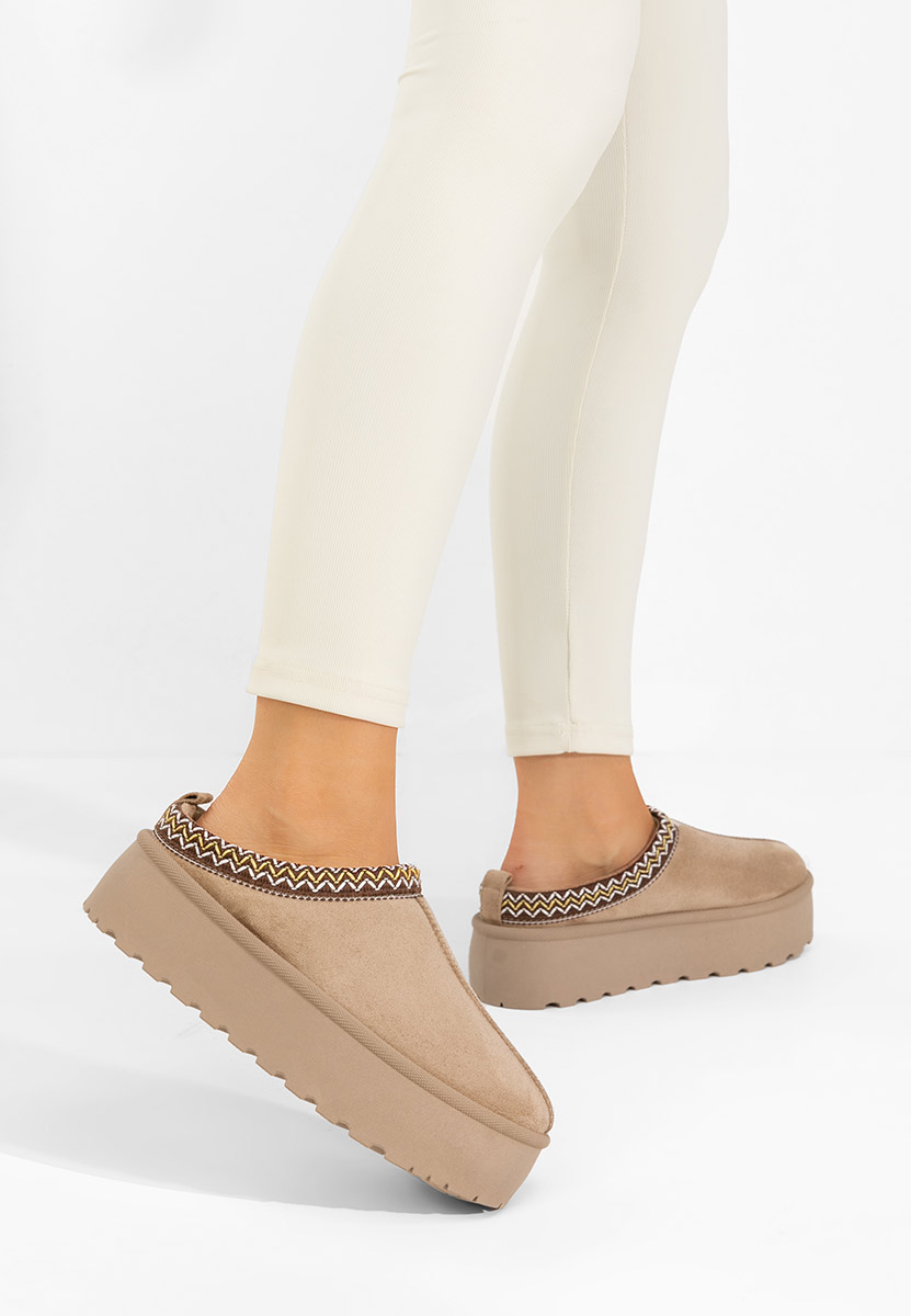 Khaki drewniaki Esmie