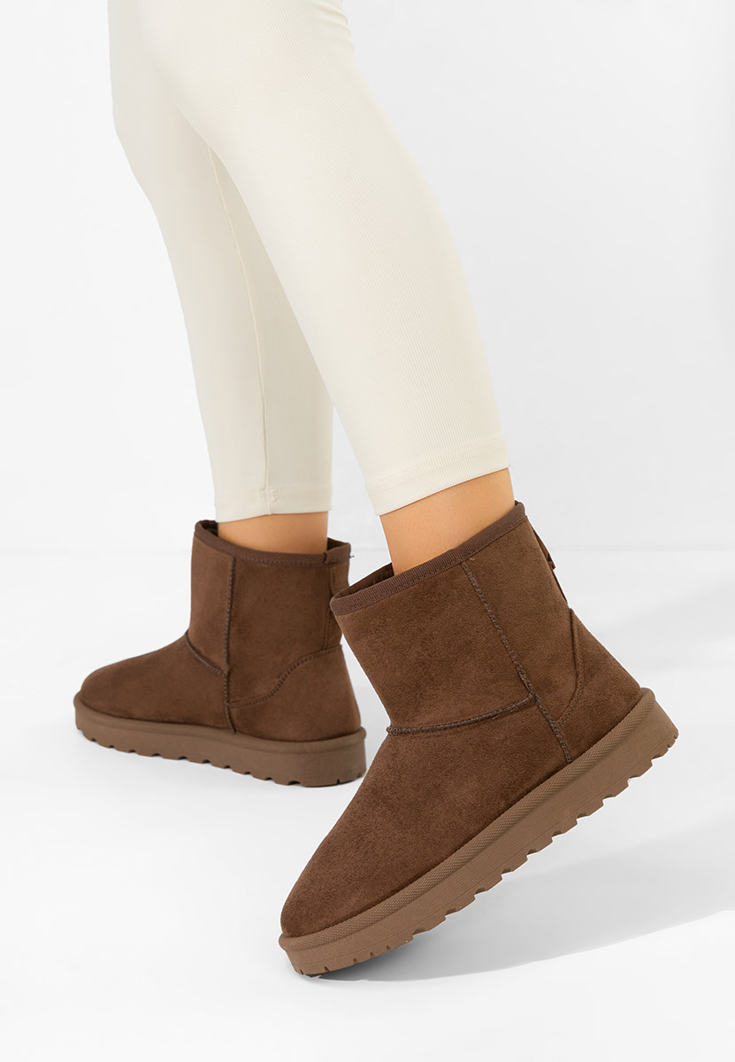 Brązowe botki damskie ocieplane Patty