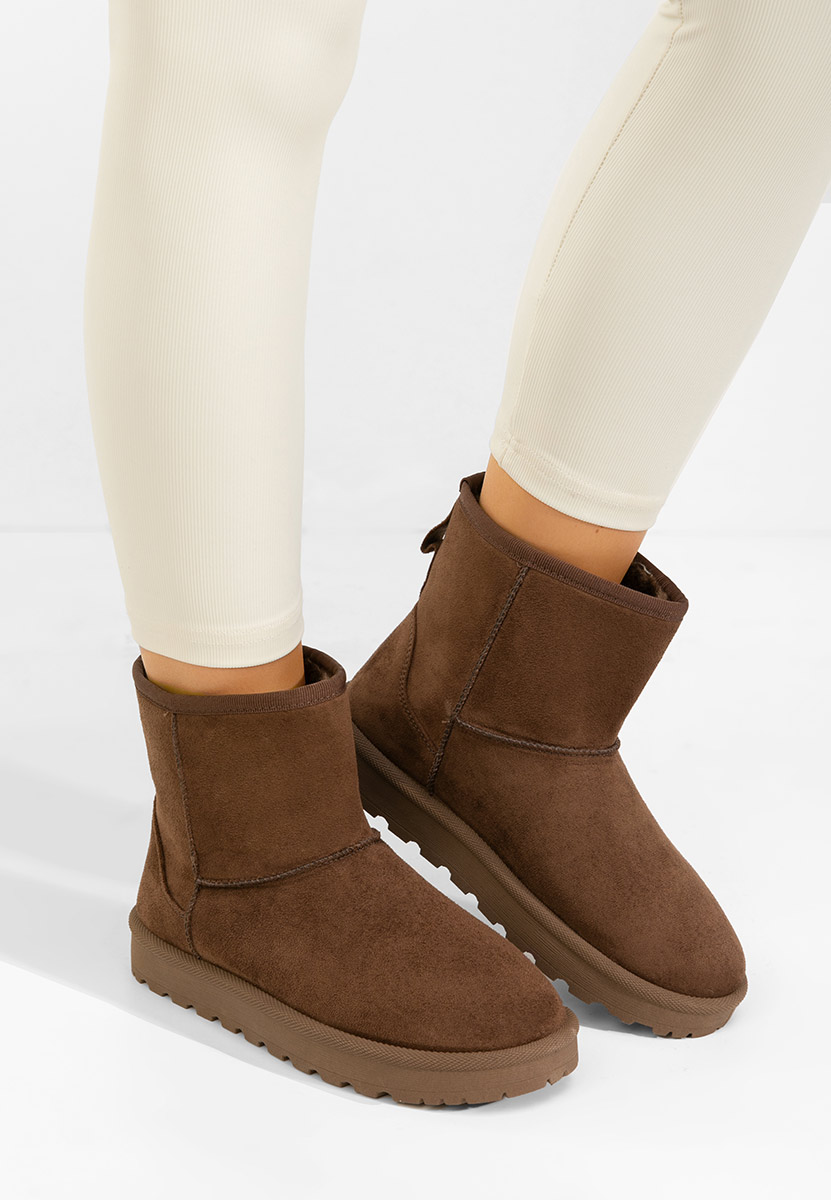 Brązowe botki damskie ocieplane Patty