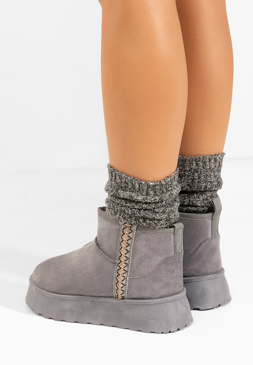 Szare botki na platformie Kristin
