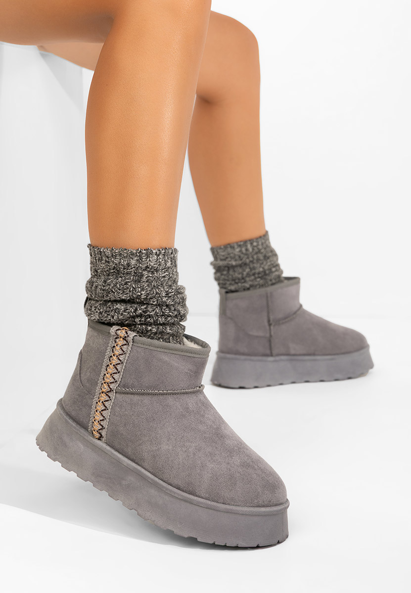 Szare botki na platformie Kristin