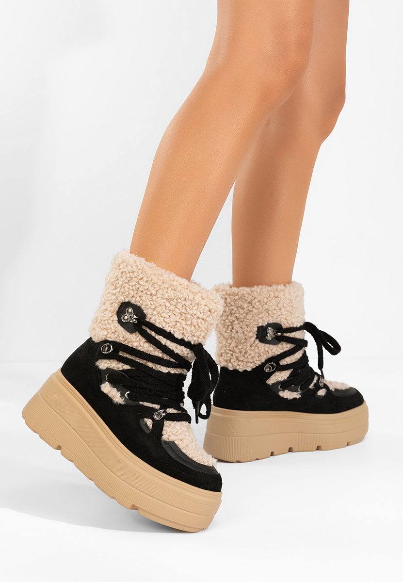 Czarne botki na platformie Norelia