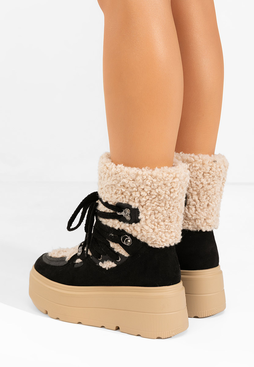 Czarne botki na platformie Norelia