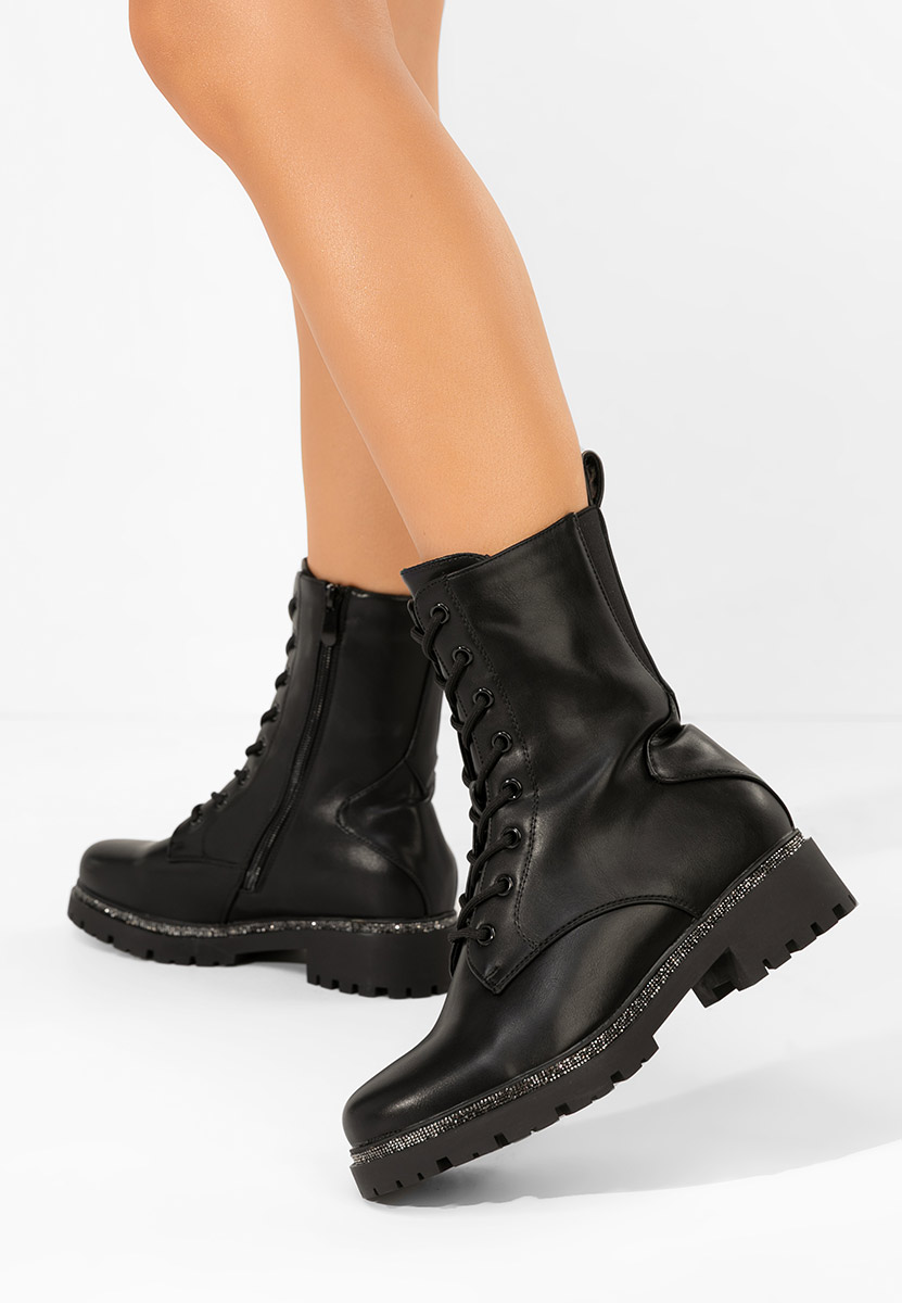 Czarne workery damskie Savencia