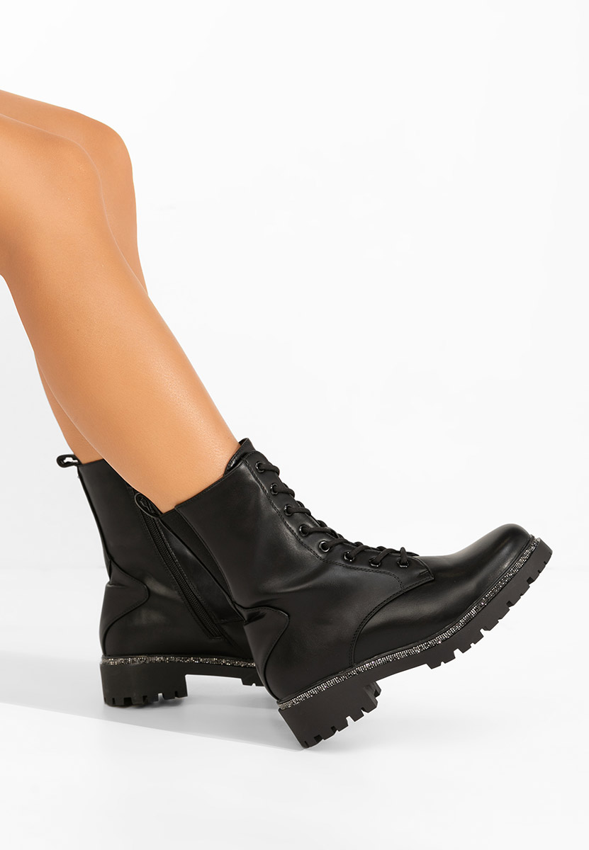 Czarne workery damskie Savencia