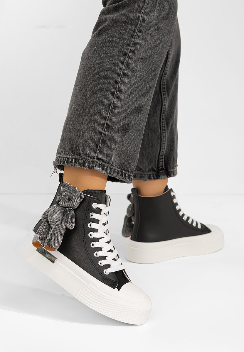 Czarne trampki wysokie damskie Alisea