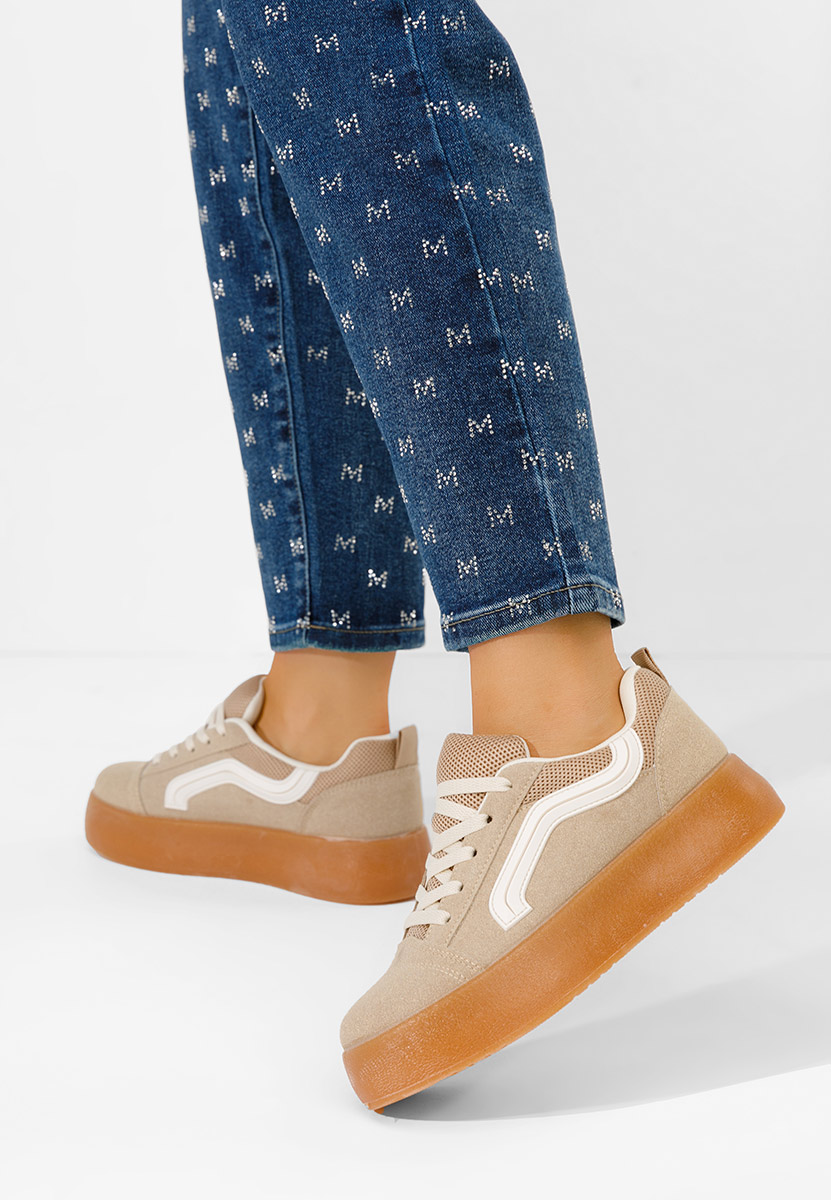 Khaki sneakersy damskie Davira