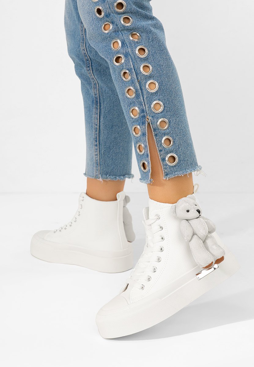 Białe trampki wysokie damskie Alisea