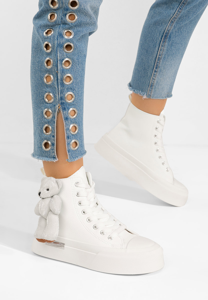 Białe trampki wysokie damskie Alisea