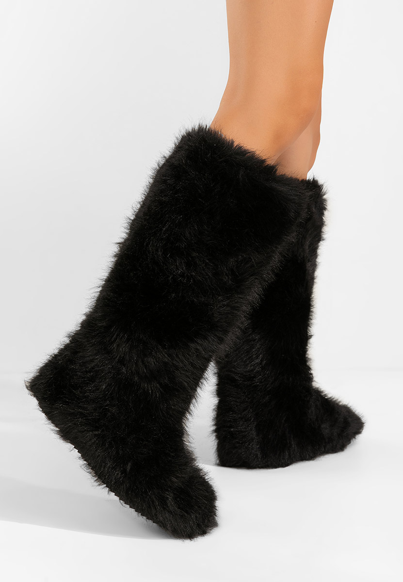 Czarne zimowe buty damskie Gelira