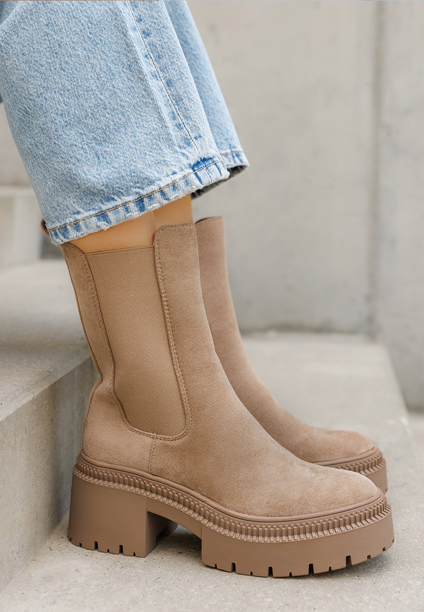 Khaki kozaki damskie Sadia