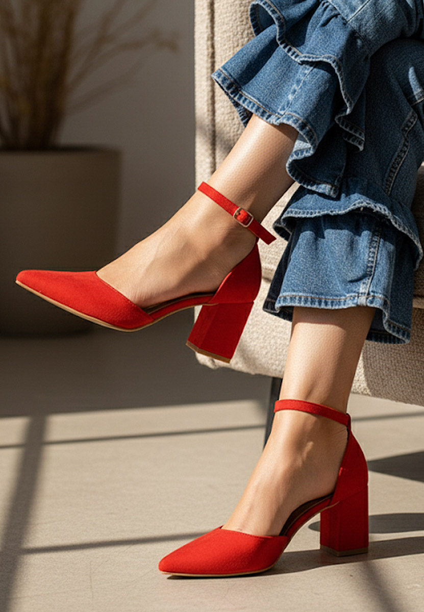 Czerwone czółenka na słupku Alivila V2