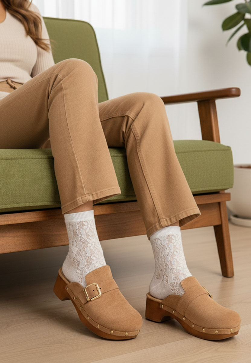 Khaki drewniaki Advika V2