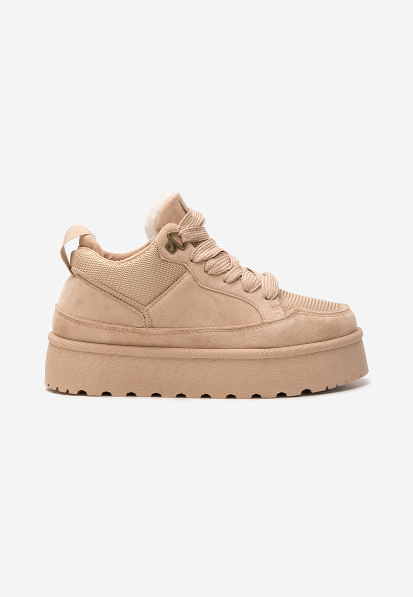 Khaki sneakersy na platformie Isariel
