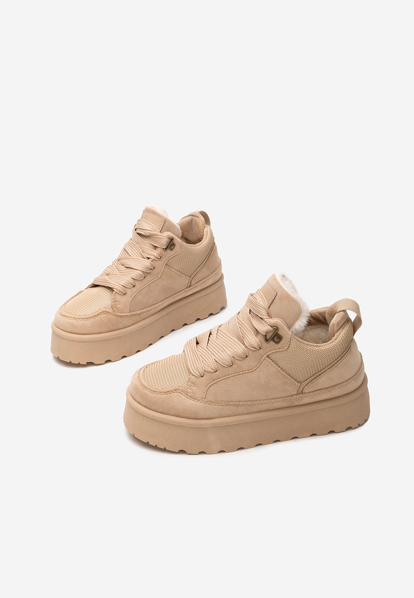 Khaki sneakersy na platformie Isariel