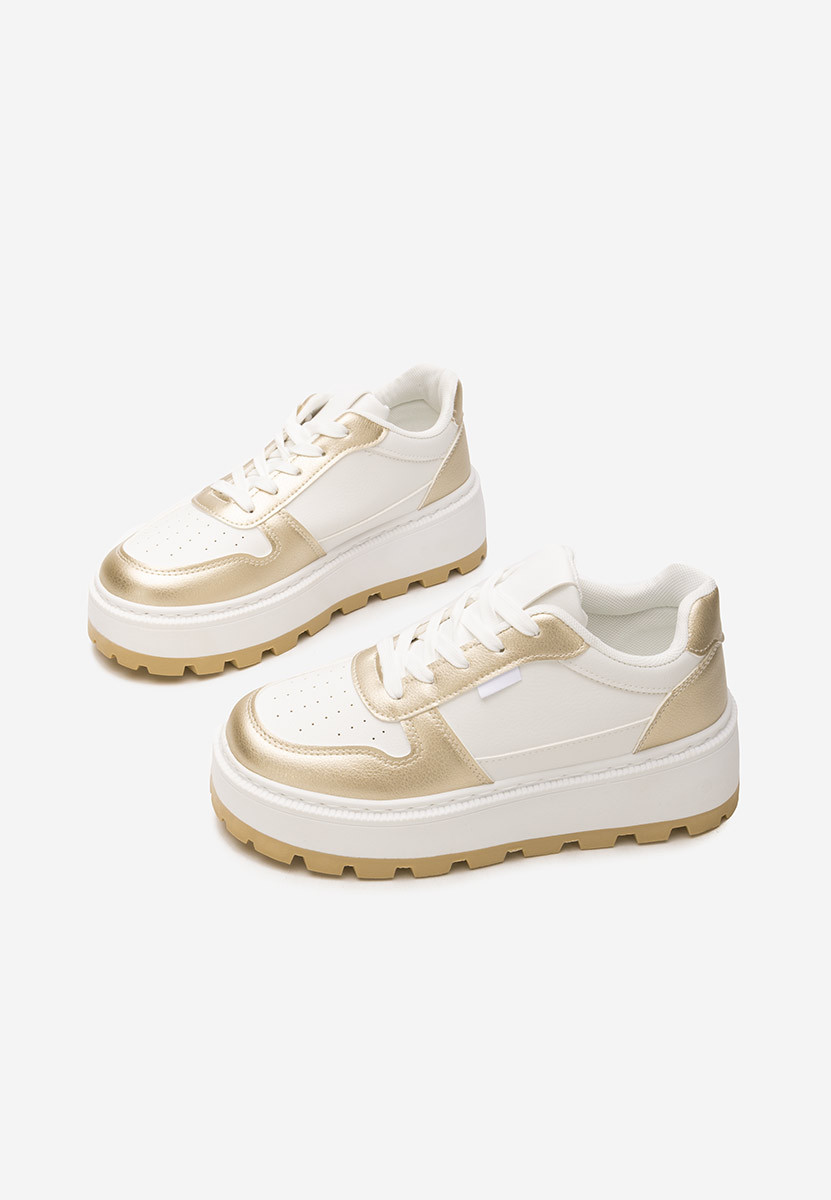 Białe sneakersy na platformie Arielia