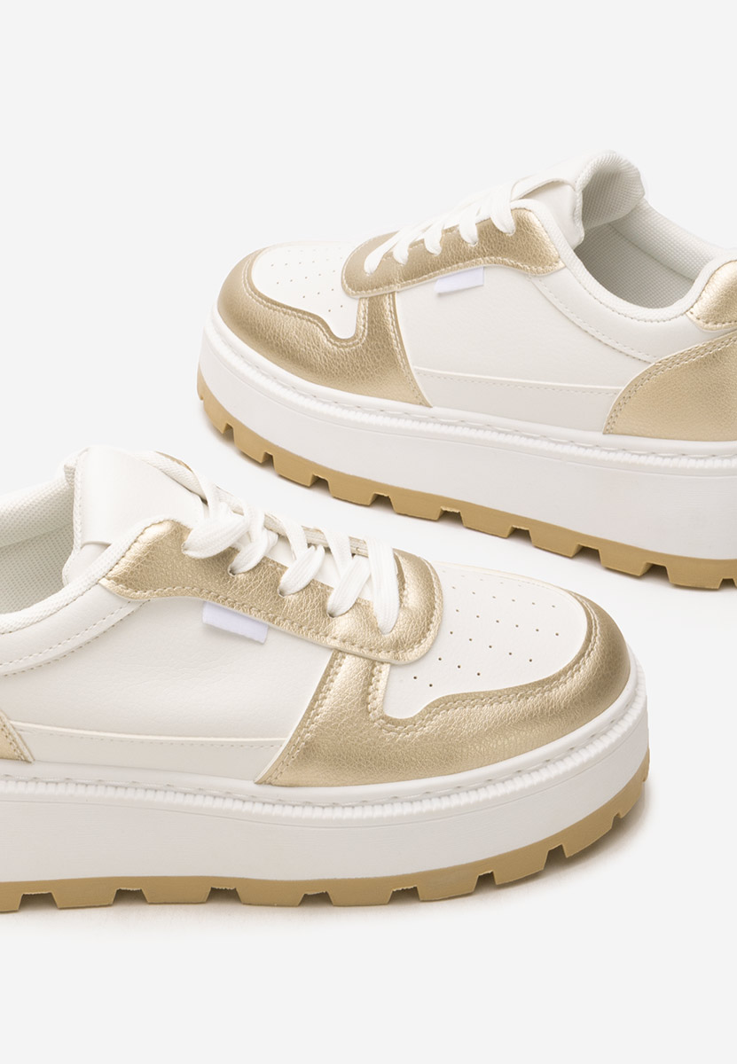Białe sneakersy na platformie Arielia