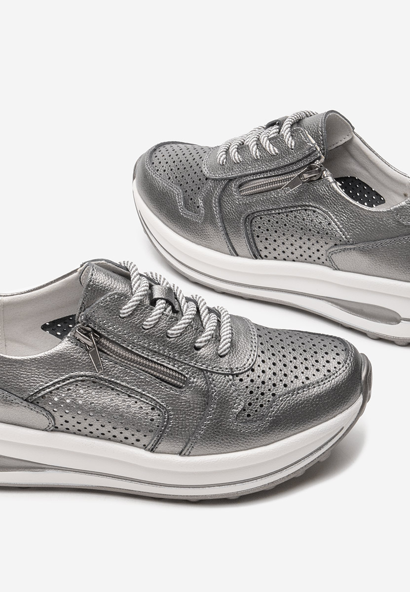 Srebrne sneakersy damskie Cidra